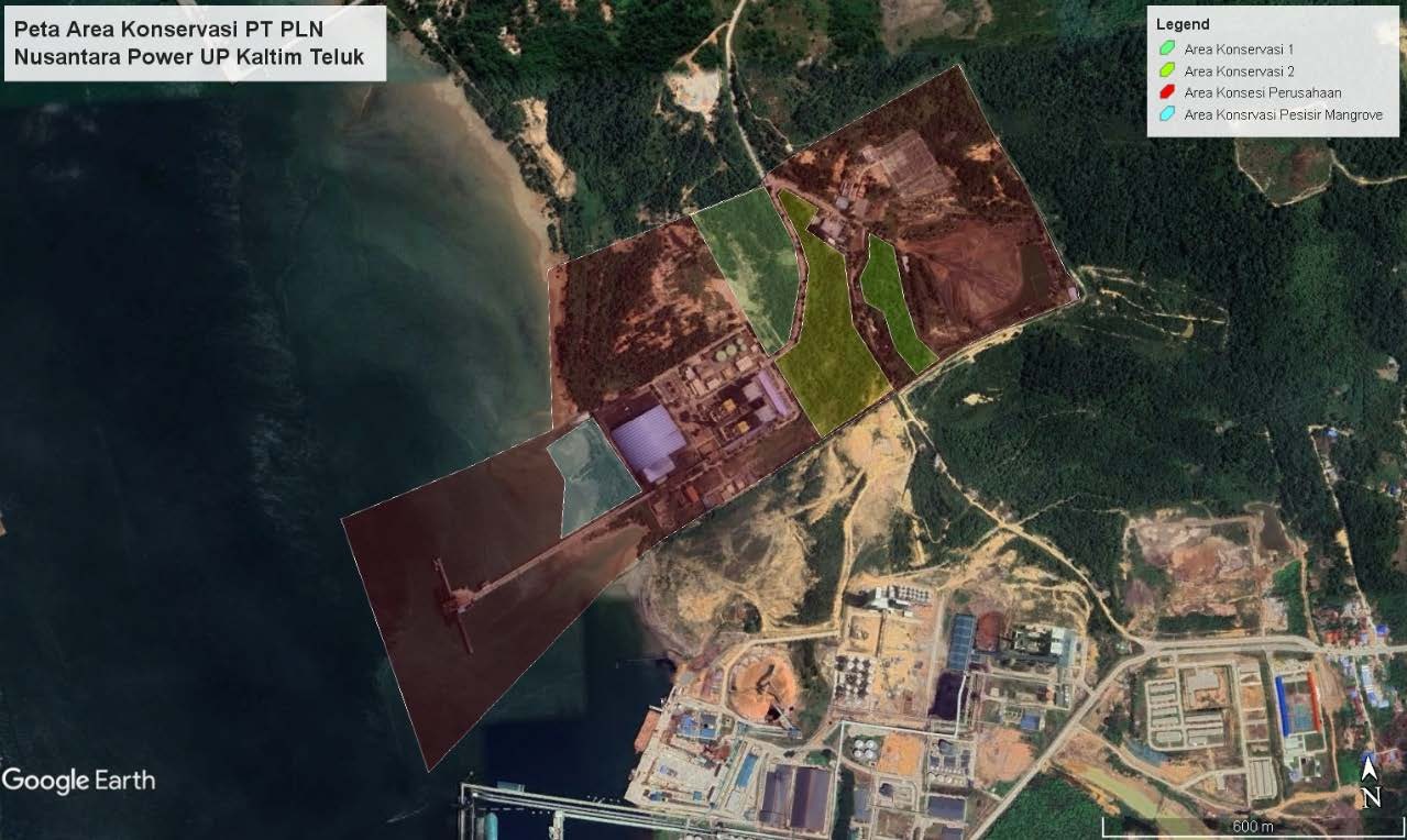 Peta Area Konservasi PT PLN Nusantara Power UP Kaltim Teluk